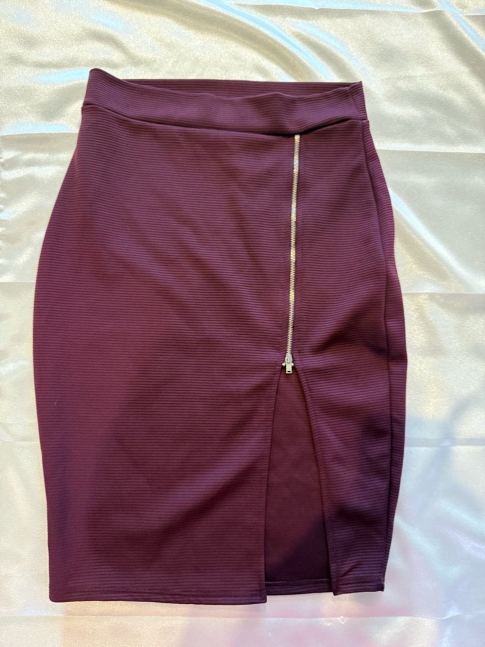 Women's Purple Pencil Skirt with Side Zip